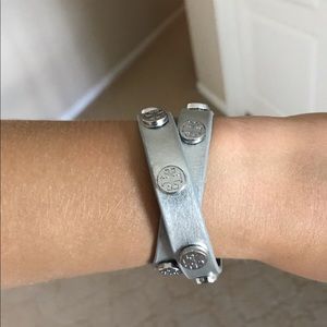 Tory Burch Wrap Logo Stud Bracelet